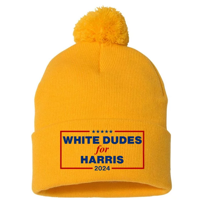 White Dudes For Harris 2024 Pom Pom 12in Knit Beanie