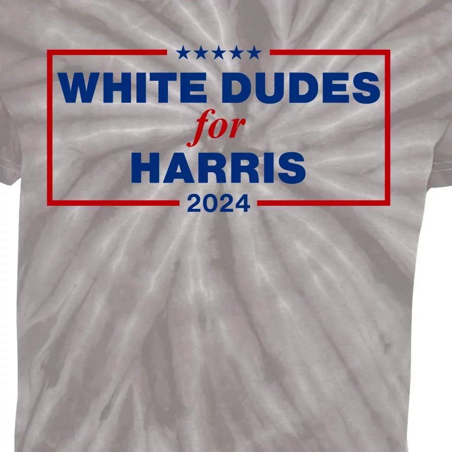 White Dudes For Harris 2024 Kids Tie-Dye T-Shirt