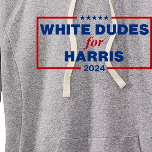 White Dudes For Harris 2024 Women's Fleece Hoodie