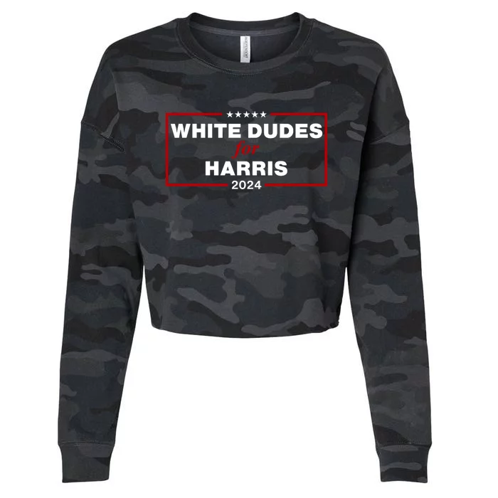 White Dudes For Harris 2024 Cropped Pullover Crew