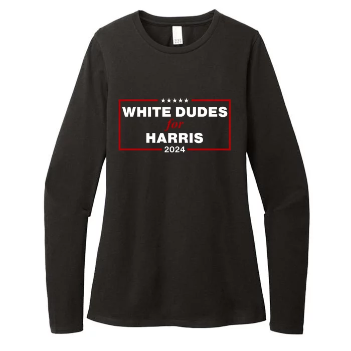 White Dudes For Harris 2024 Womens CVC Long Sleeve Shirt