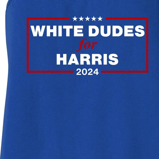 White Dudes For Harris 2024 Women's Racerback Tank