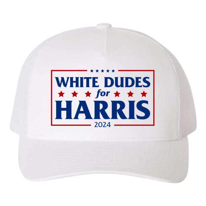 White Dudes For Harris 2024 Yupoong Adult 5-Panel Trucker Hat