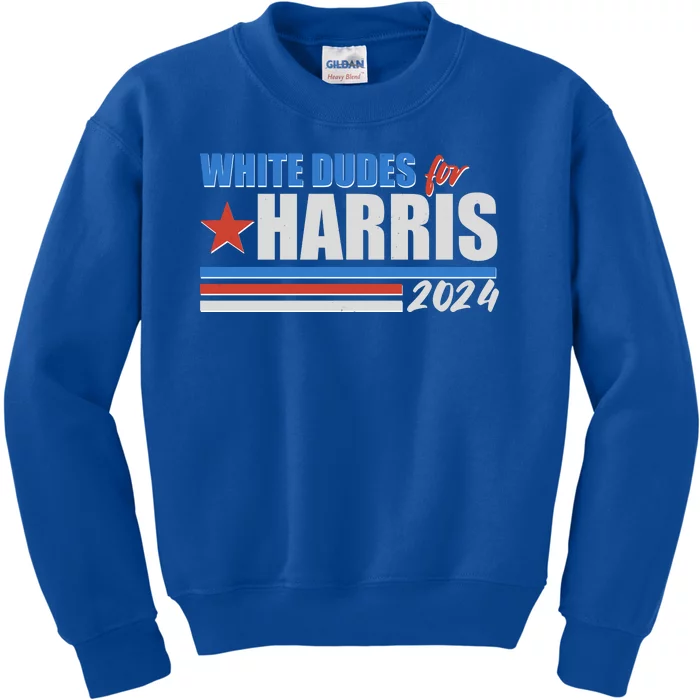 White Dudes For Kamala Harris 2024 Kids Sweatshirt