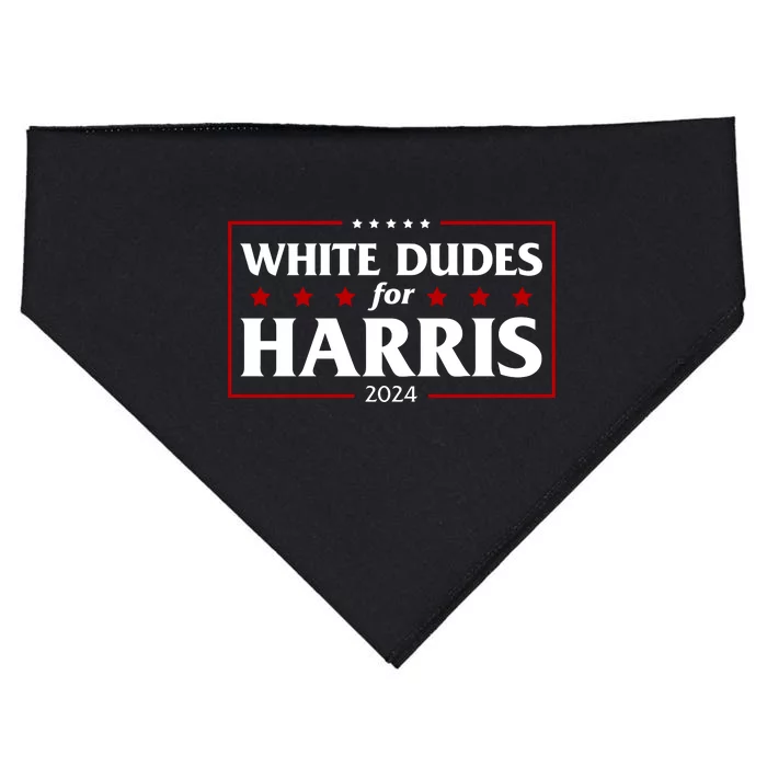 White Dudes For Harris 2024 USA-Made Doggie Bandana