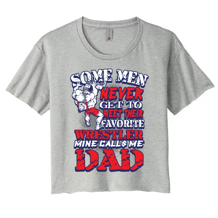 Wrestling Dad Gift Gift Coach Gift Women's Crop Top Tee