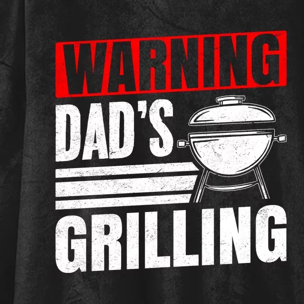 Warning DadS Grilling FatherS Day Graphic Hooded Wearable Blanket