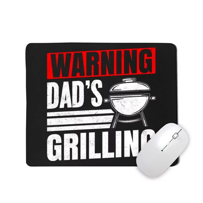 Warning DadS Grilling FatherS Day Graphic Mousepad