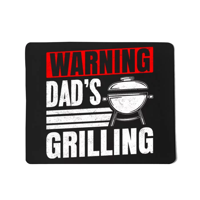 Warning DadS Grilling FatherS Day Graphic Mousepad