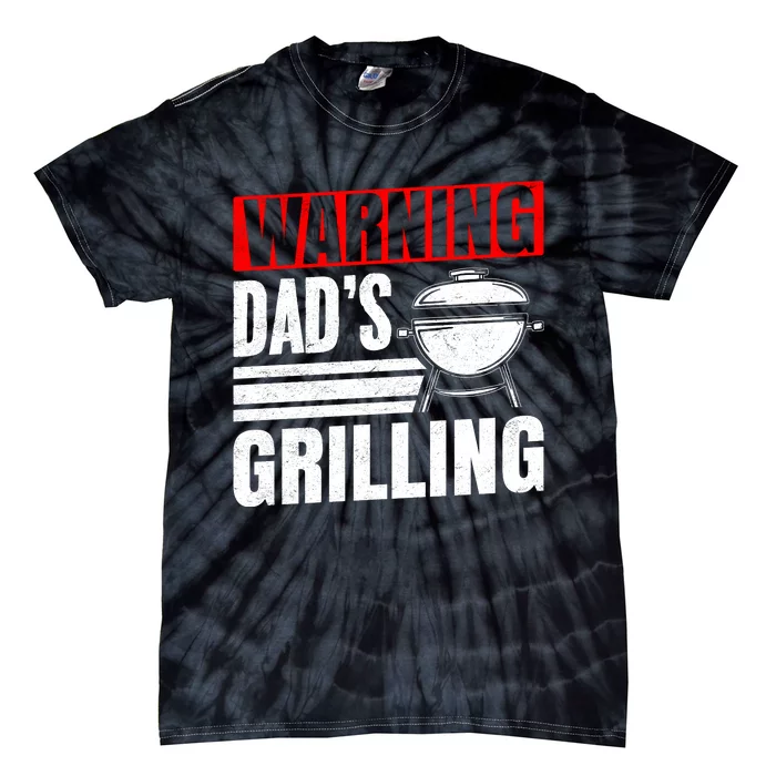 Warning DadS Grilling FatherS Day Graphic Tie-Dye T-Shirt