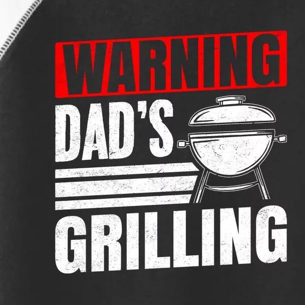 Warning DadS Grilling FatherS Day Graphic Toddler Fine Jersey T-Shirt