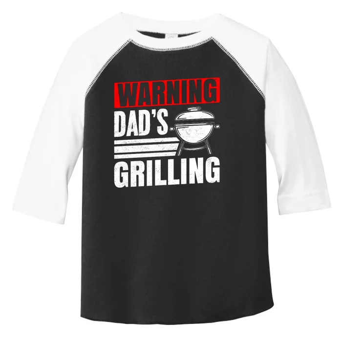 Warning DadS Grilling FatherS Day Graphic Toddler Fine Jersey T-Shirt