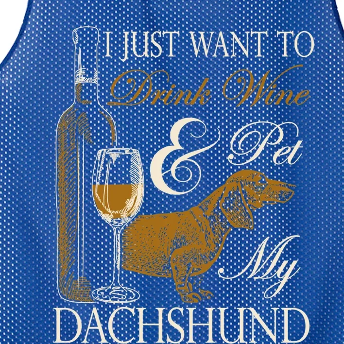 Wine Dachshund Great Gift Mesh Reversible Basketball Jersey Tank