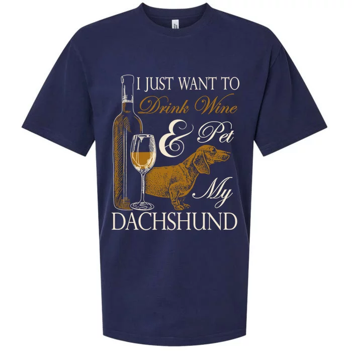 Wine Dachshund Great Gift Sueded Cloud Jersey T-Shirt