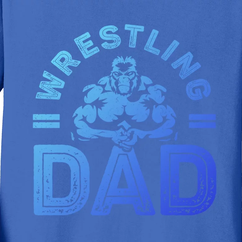 Wrestling Dad Gift Wrestle Lover Daddy Wrestler Gift Kids Long Sleeve Shirt