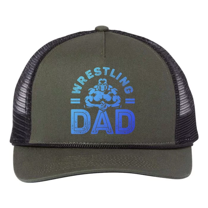 Wrestling Dad Gift Wrestle Lover Daddy Wrestler Gift Retro Rope Trucker Hat Cap