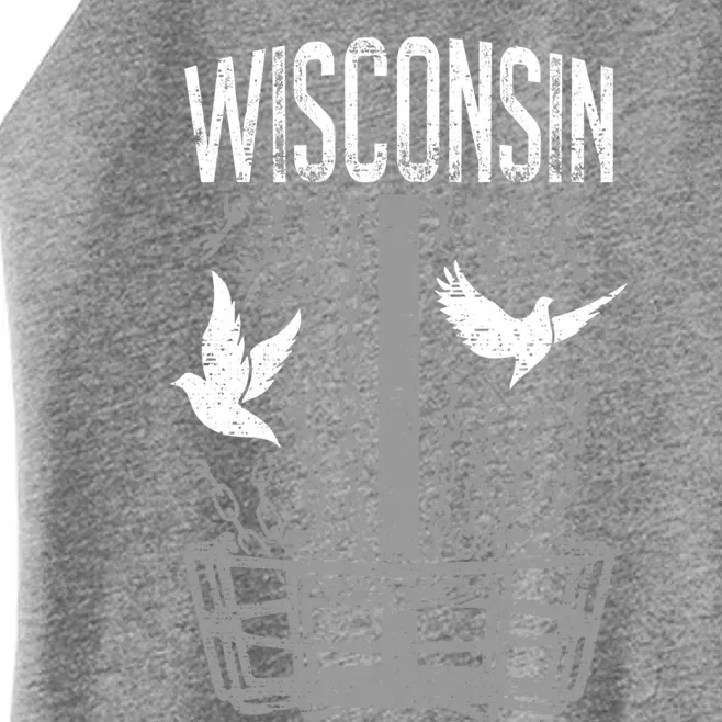 Wisconsin Disc Golf Player Breaking Chains Birdie Gift Women’s Perfect Tri Rocker Tank