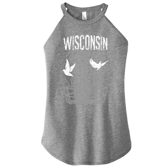 Wisconsin Disc Golf Player Breaking Chains Birdie Gift Women’s Perfect Tri Rocker Tank