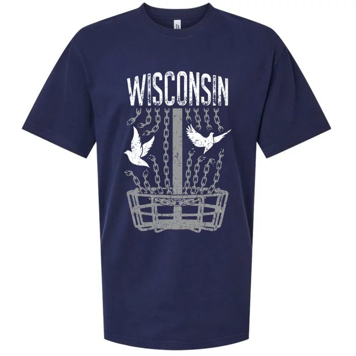 Wisconsin Disc Golf Player Breaking Chains Birdie Gift Sueded Cloud Jersey T-Shirt