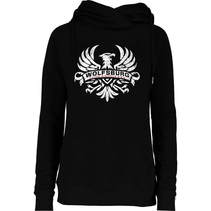 Wolfsburg Deutschland Germany Vintage Aircooled Rides Eagle Womens Funnel Neck Pullover Hood