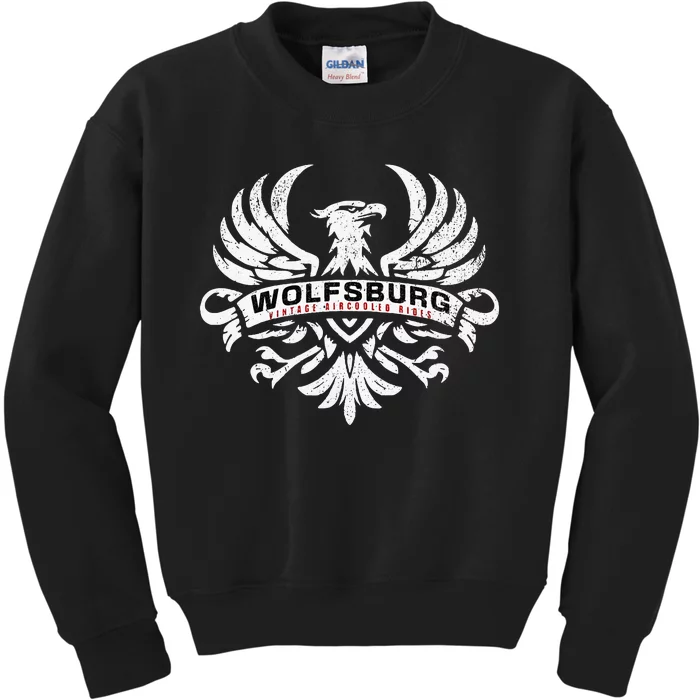 Wolfsburg Deutschland Germany Vintage Aircooled Rides Eagle Kids Sweatshirt