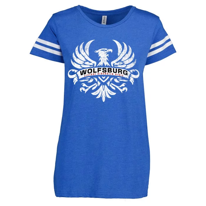 Wolfsburg Deutschland Germany Vintage Aircooled Rides Eagle Enza Ladies Jersey Football T-Shirt