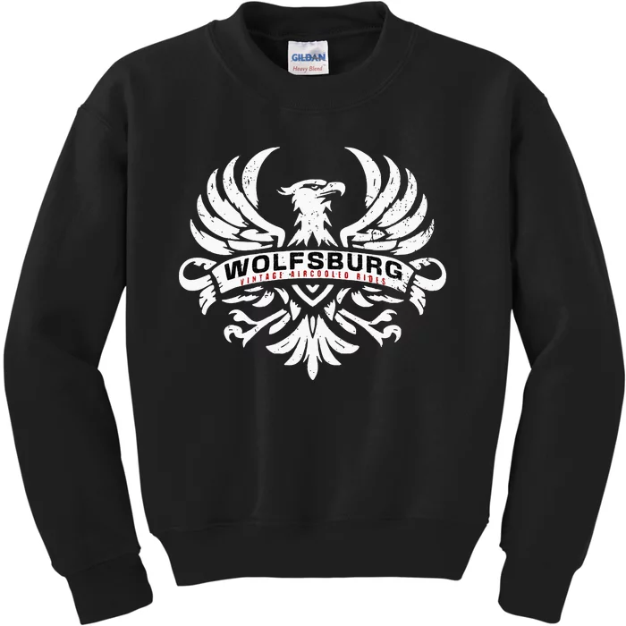 Wolfsburg Deutschland Germany Vintage AirCooled Rides Eagle Kids Sweatshirt