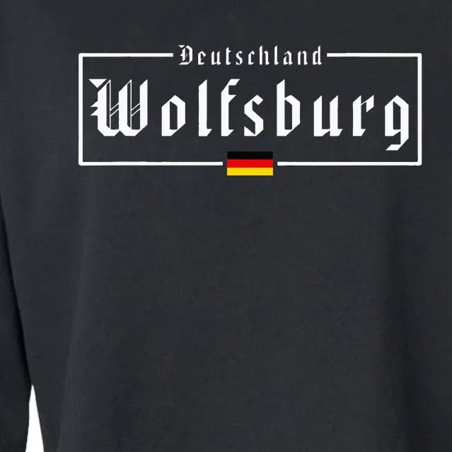 Wolfsburg Deutschland Germany German Flag Cropped Pullover Crew