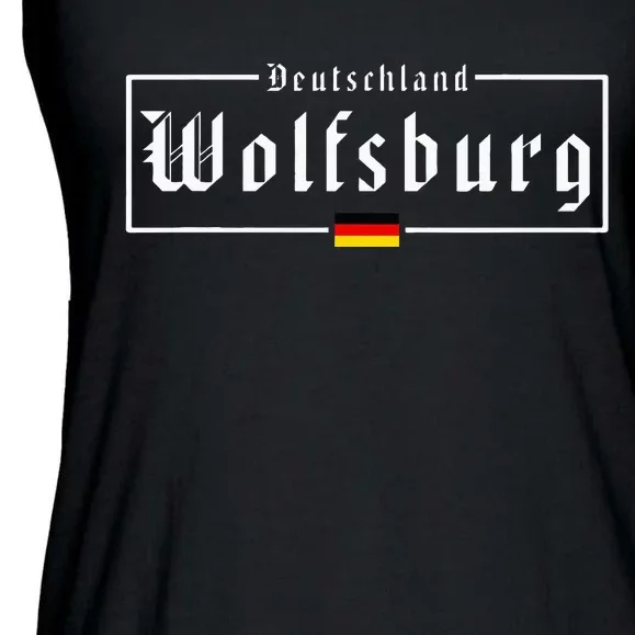 Wolfsburg Deutschland Germany German Flag Ladies Essential Flowy Tank