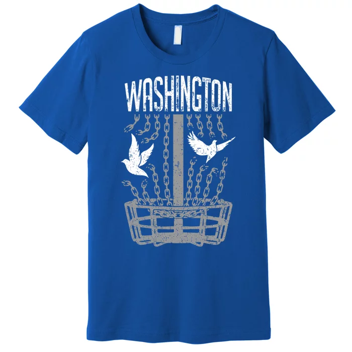 Washington Disc Golf Player Breaking Chains Birdie Gift Premium T-Shirt