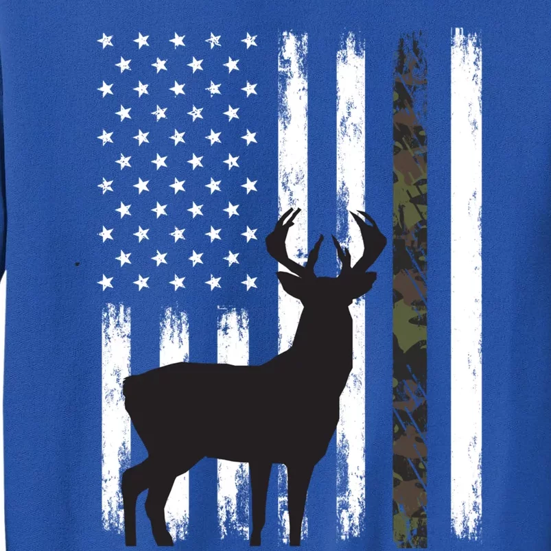 Whitetail Deer Hunting Hunter Funny Gift Buck Camo American Flag Cool Gift Sweatshirt