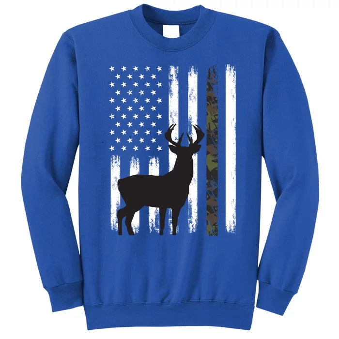 Whitetail Deer Hunting Hunter Funny Gift Buck Camo American Flag Cool Gift Sweatshirt