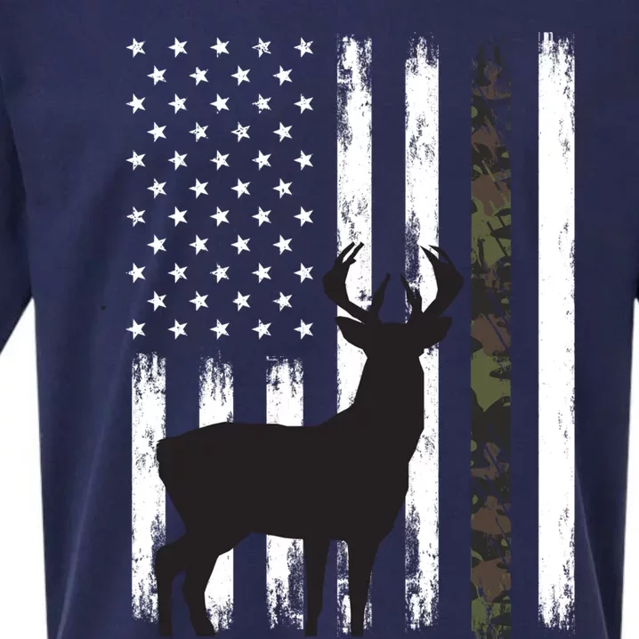 Whitetail Deer Hunting Hunter Funny Gift Buck Camo American Flag Cool Gift Sueded Cloud Jersey T-Shirt