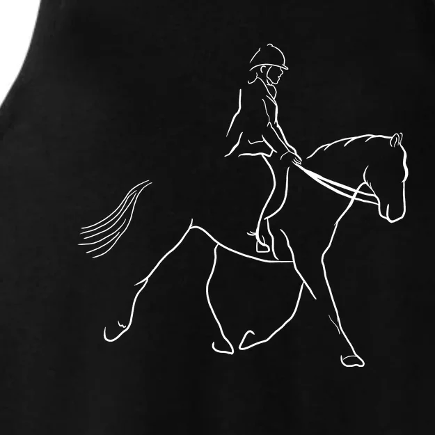 Womens Dressage Horse And Rider Equestrian Riding Ladies Tri-Blend Wicking Tank