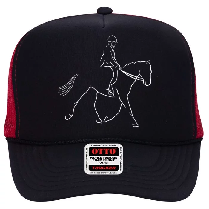 Womens Dressage Horse And Rider Equestrian Riding High Crown Mesh Trucker Hat