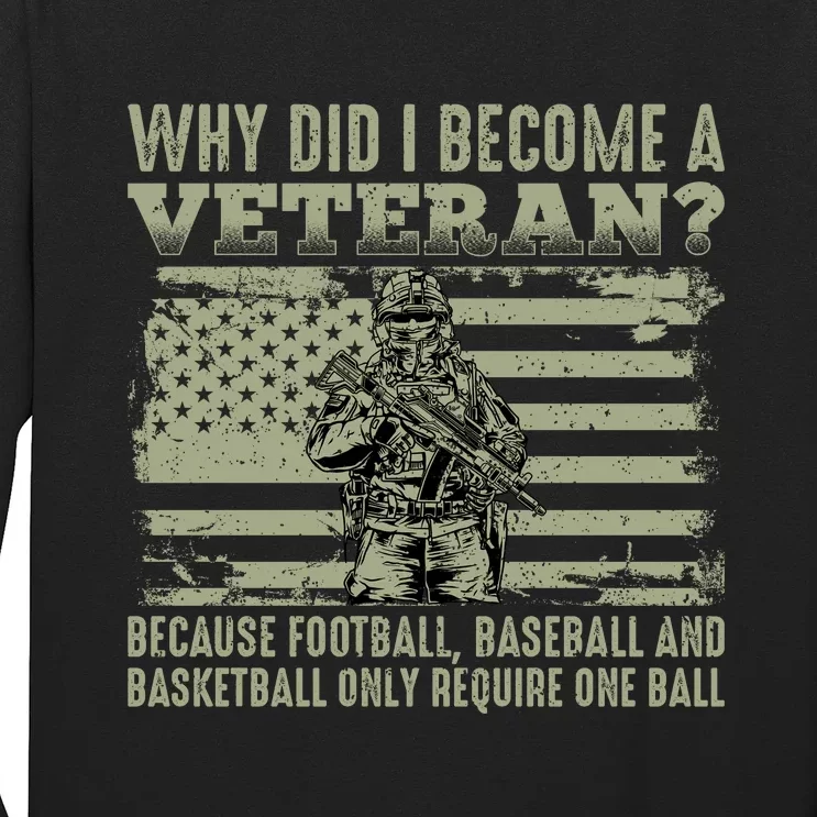 Why Did I Become A Veteran Quotation Usa Flag Long Sleeve Shirt