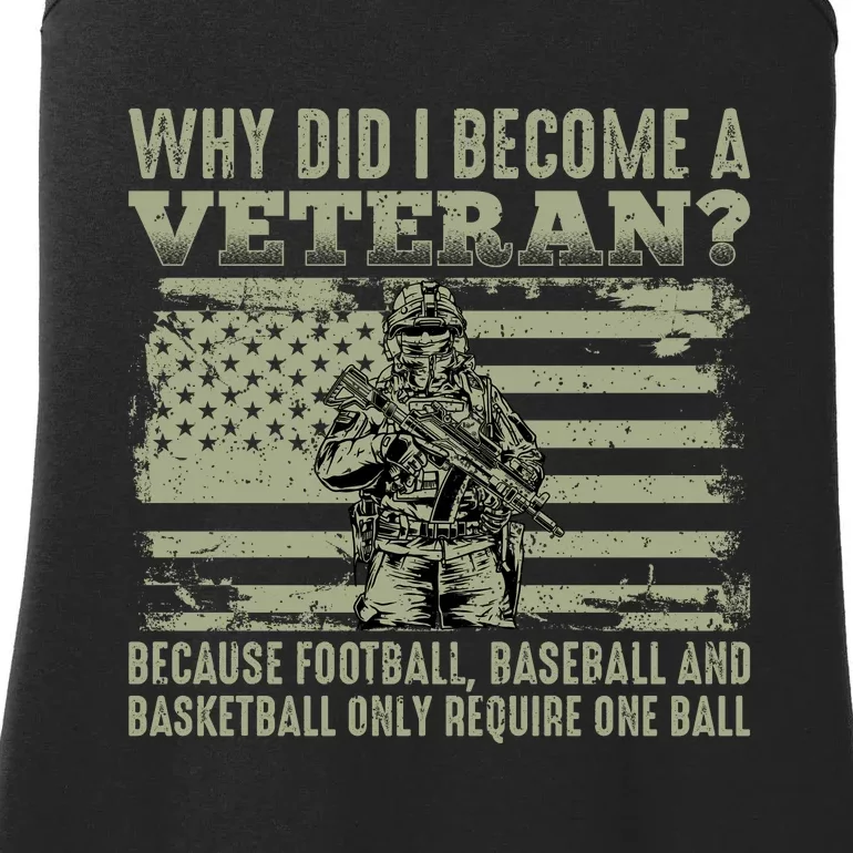 Why Did I Become A Veteran Quotation Usa Flag Ladies Essential Tank