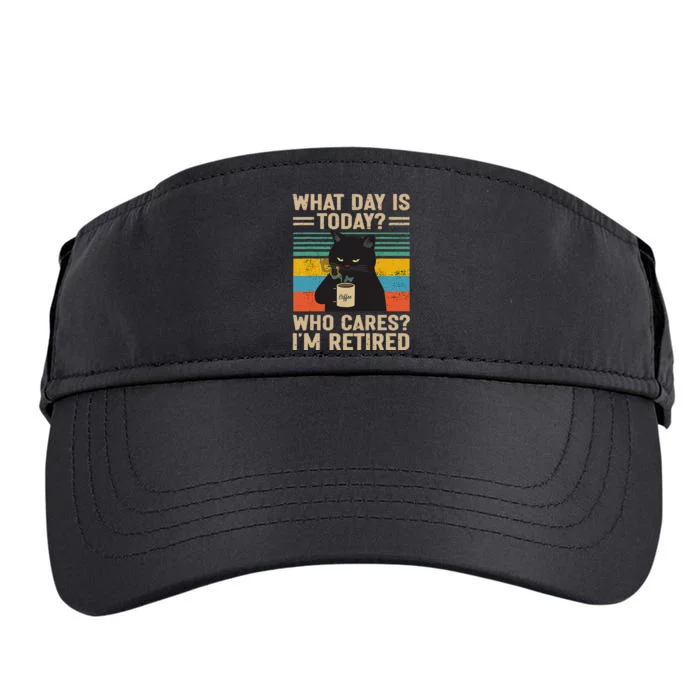 What Day Is Today Who Cares Im Retired Cat And Coffee Adult Drive Performance Visor