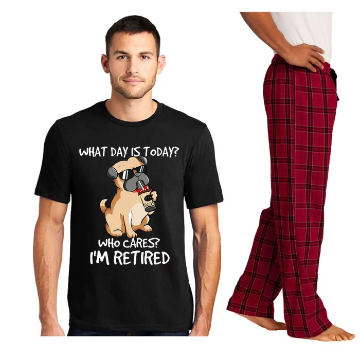 What Day Is Today Who Cares Im Retired Dogs Owner & Lovers Pajama Set