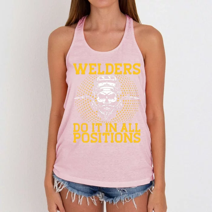 Welders Do It In All Positions | Welder Women's Knotted Racerback Tank