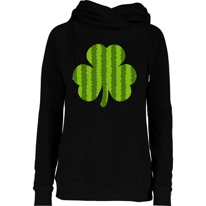 Watermelon Dad Irish Shamrock Green Lucky St Patricks Day Womens Funnel Neck Pullover Hood