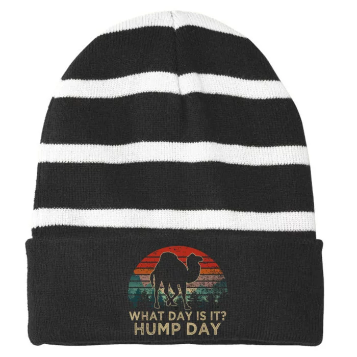 What Day Is It Hump Day Striped Beanie with Solid Band