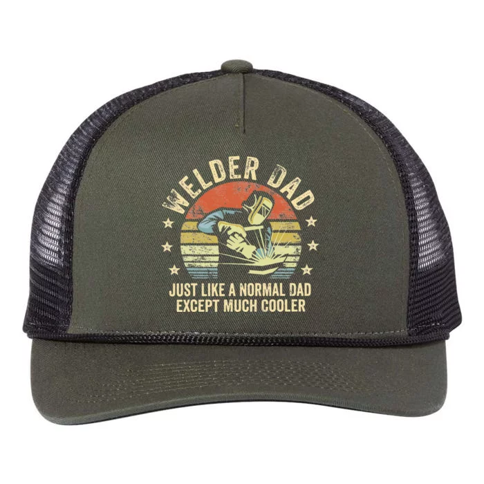 Welder Dad Just Like A Normal Dad Except Much Cooler Welding Retro Rope Trucker Hat Cap