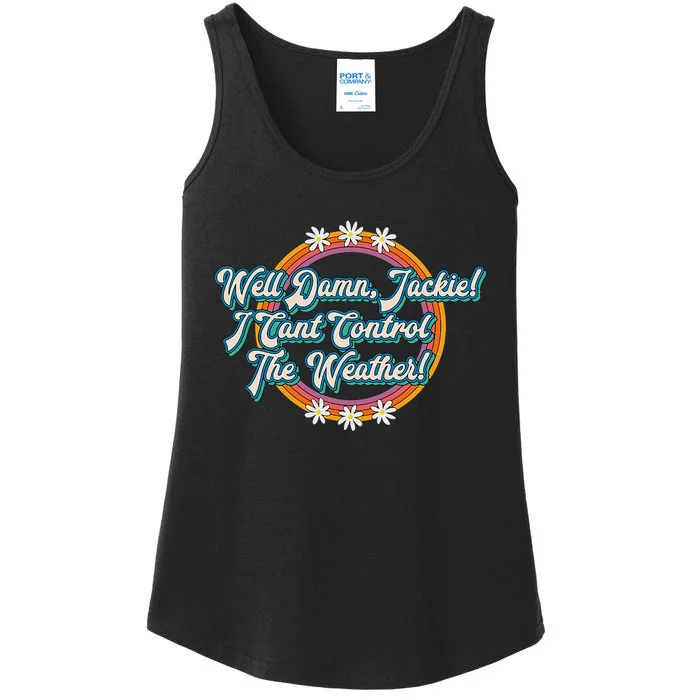 Well Damn Jackie 70s Lettering Novelty Funny Quote Design Ladies Essential Tank