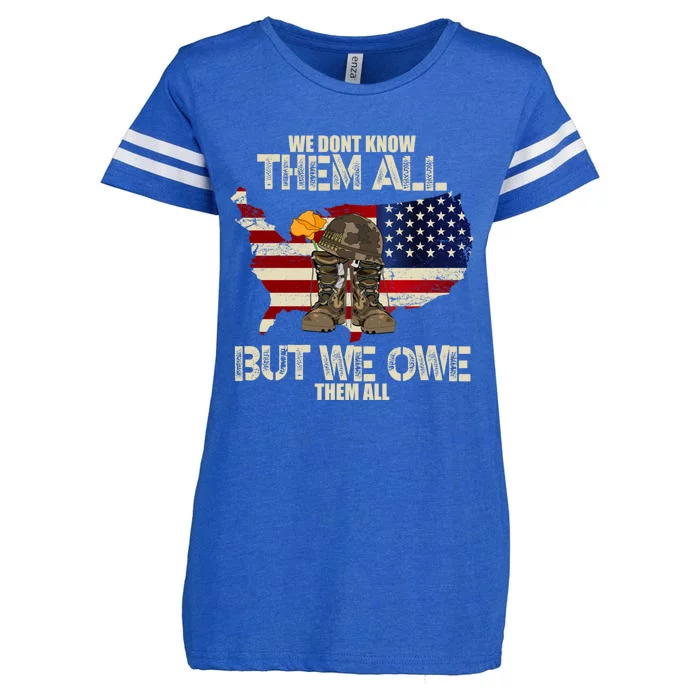 We Dont Know Them All But We Owe Them All Veterans Day Funny Gift Enza Ladies Jersey Football T-Shirt