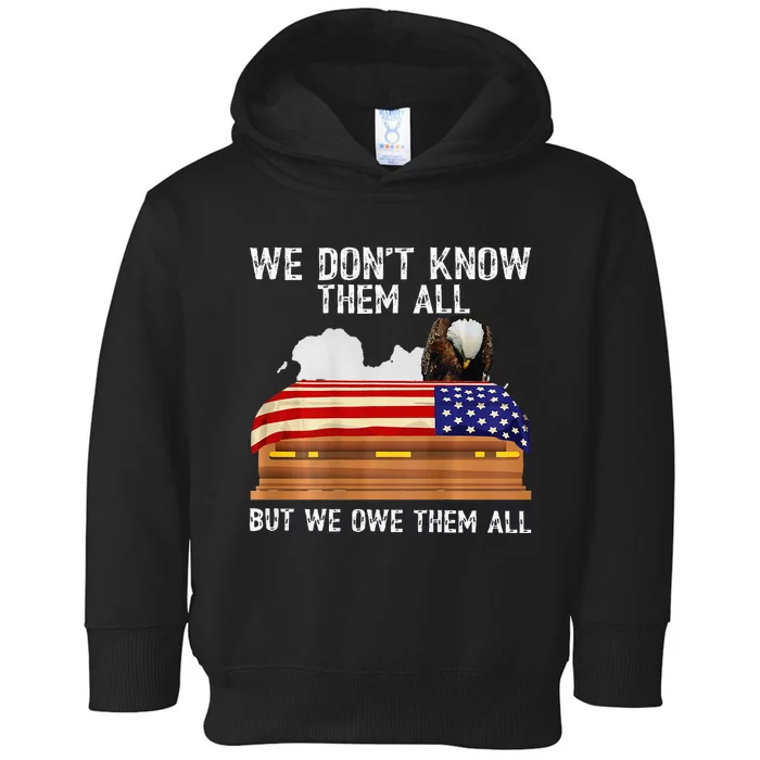 We Dont Know Them All But We Owe Them All 4th Of July Back Toddler Hoodie