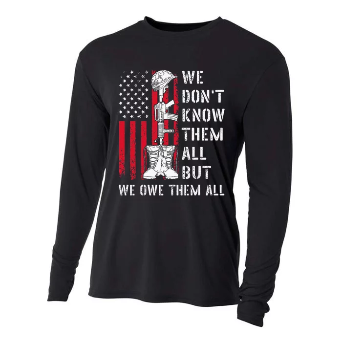 We DonT Know Them All But We Owe Them All Veterans Day Flag Cooling Performance Long Sleeve Crew