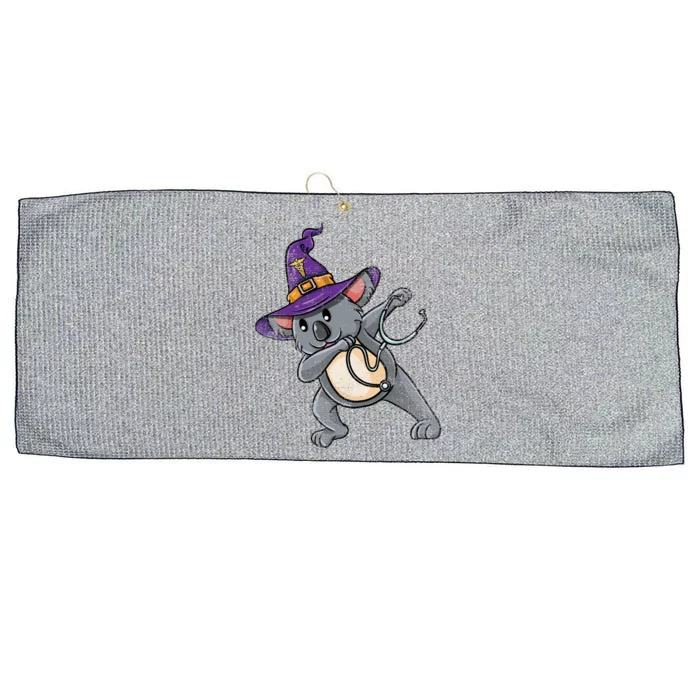 Witch Dabbing Koala Nurse Vintage Great Gift Large Microfiber Waffle Golf Towel