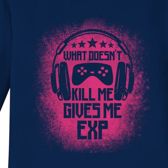 What Doesnt Kill Me Give Me Exp Bleached Gaming Teen Gamer Gift Baby Long Sleeve Bodysuit