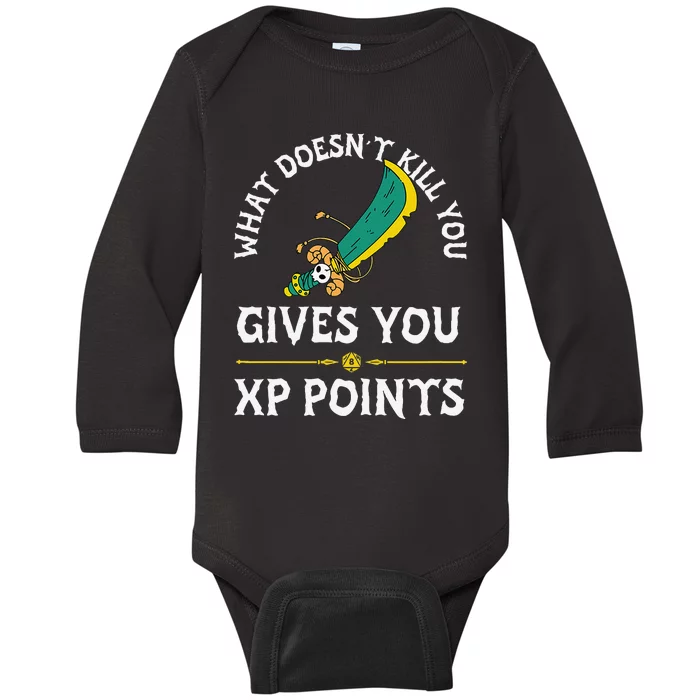 What DoesnT Kill You Gives You Xp Points Rpg Gamer Baby Long Sleeve Bodysuit